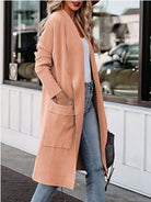 Rosy Brown Open Front Dropped Shoulder Outerwear Capsule