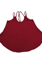 Dark Red Scoop Neck Double-Strap Cami Tops