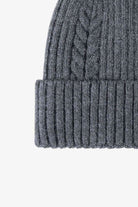 Dark Slate Gray Cable-Knit Cuff Beanie Winter Accessories