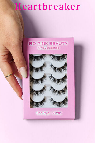 Misty Rose SO PINK BEAUTY Mink Eyelashes 5 Pairs Valentine's Day