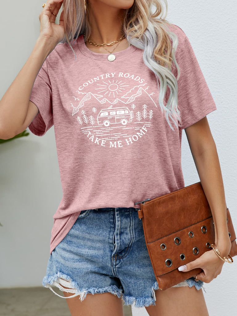 Dark Gray COUNTRY ROADS TAKE ME HOME Graphic Tee Tops