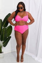 Light Gray Take A Dip Twist High-Rise Bikini in Pink Swimwear