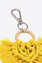 Goldenrod Assorted 4-Pack Heart-Shaped Macrame Fringe Keychain Key Chains