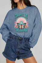 Dim Gray Simply Love Simply Love Full Size TRUST IN THE UNIVERSE Graphic Sweatshirt