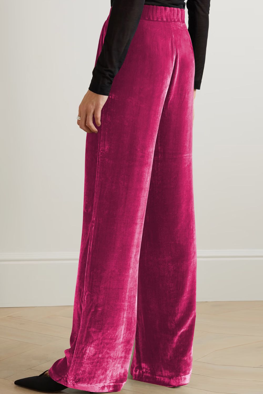 Gray Loose Fit High Waist Long Pants with Pockets Clothes