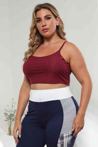 Gray Plus Size Ribbed Spaghetti StrapTop Plus Size Clothes