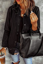 Black Nothing Is Better Distressed Snap Down Denim Jacket Coats & Jackets