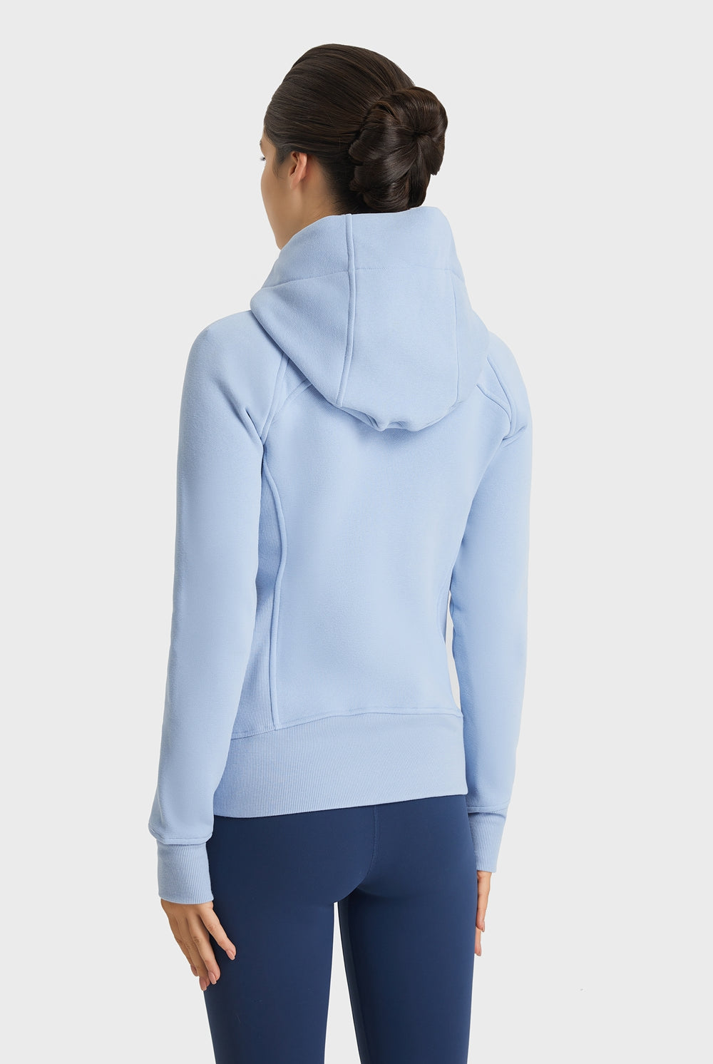 Lavender Progress Not Perfection Zip Up Seam Detail Hooded Sports Jacket activewear