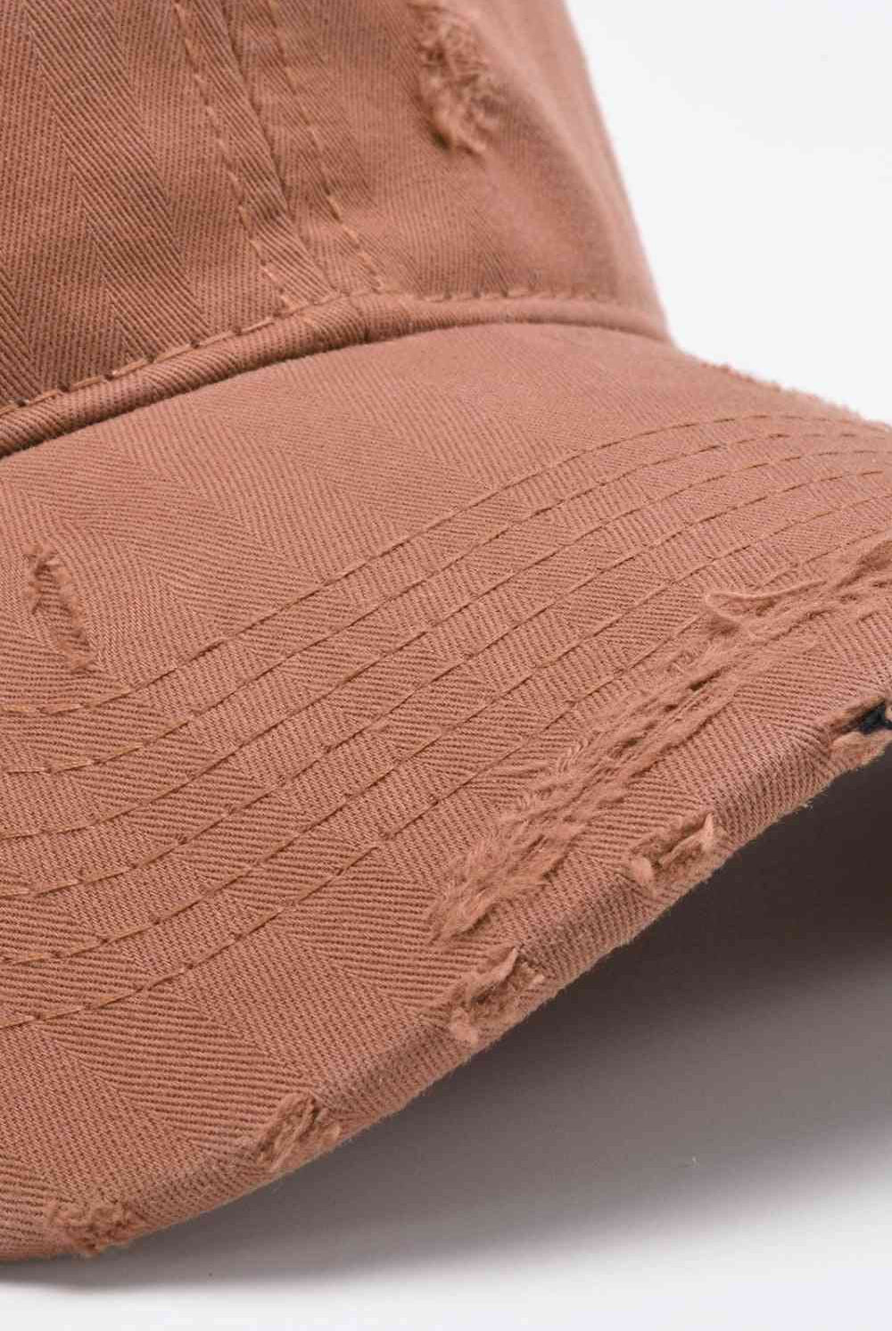 Rosy Brown Basic Distressed Adjustable Baseball Cap Hats
