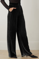 Black Loose Fit High Waist Long Pants with Pockets Clothes