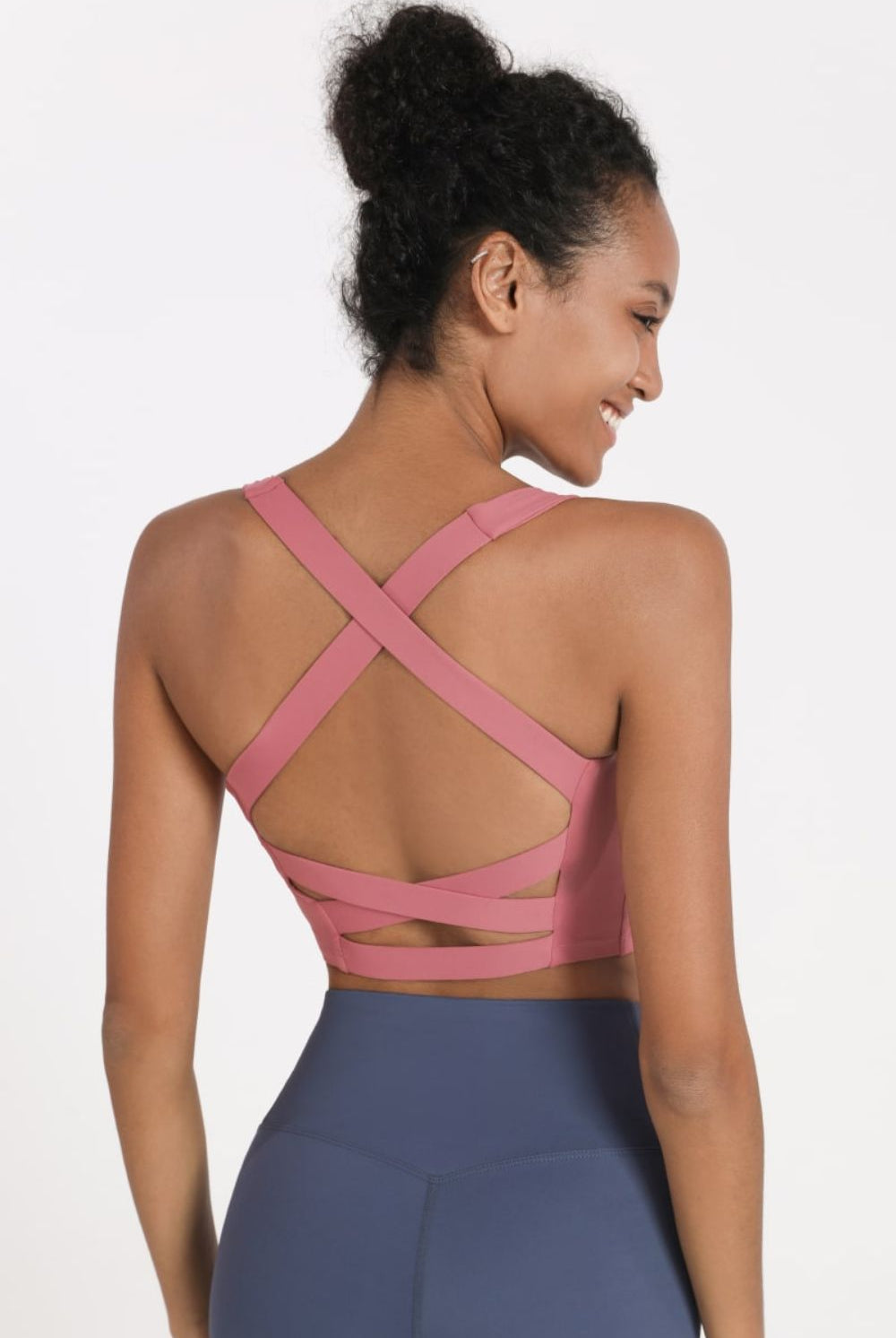 Dim Gray Never Miss Crisscross Open Back Cropped Sports Cami activewear