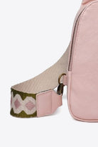 Light Gray Random Pattern Adjustable Strap PU Leather Sling Bag Handbags