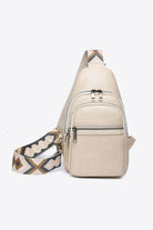 Beige It's Your Time PU Leather Sling Bag Handbags