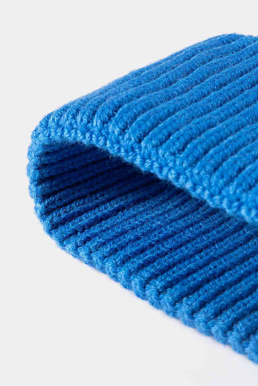 Steel Blue Contrast Tie-Dye Cable-Knit Cuffed Beanie Winter Accessories
