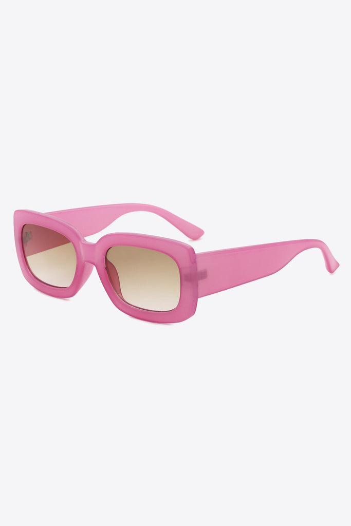 White Smoke Polycarbonate Frame Rectangle Sunglasses Sunglasses