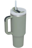 Light Slate Gray Stainless Steel Tumbler with Upgraded Handle and Straw Cups