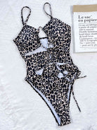 Lavender Leopard Cutout Tied One-Piece Swimsuit Trends