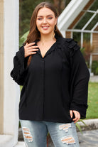 Light Gray Plus Size Button-Up Shirt Clothing