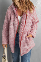 Rosy Brown Maya Hooded Teddy Coat Coats & Jackets