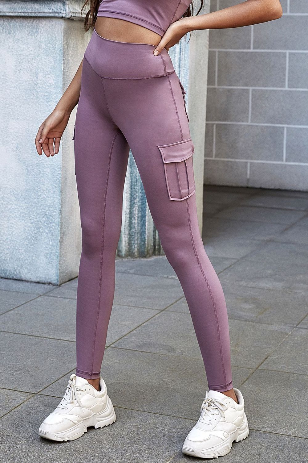 Light Slate Gray The Lost Files High Waist Leggings with Pockets Pants