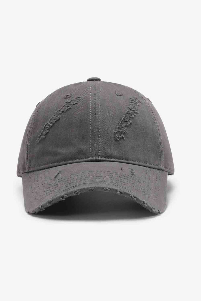 Dark Slate Gray Basic Distressed Adjustable Baseball Cap Hats