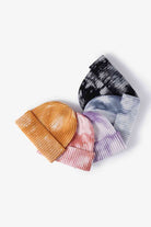White Smoke Tie-Dye Ribbed Cuffed Beanie Winter Accessories
