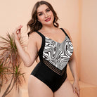 Tan Full Size Printed Sleeveless One-Piece Swimsuit Plus Size Clothes