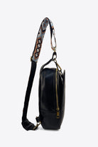 White Smoke Random Pattern Adjustable Strap PU Leather Sling Bag Handbags