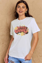 Rosy Brown Simply Love Full Size WILD SOUL Graphic Cotton T-Shirt Graphic Tees