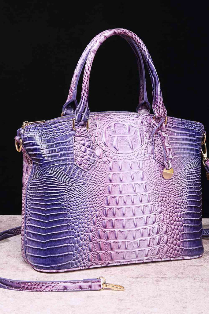 Black Gradient PU Leather Handbag