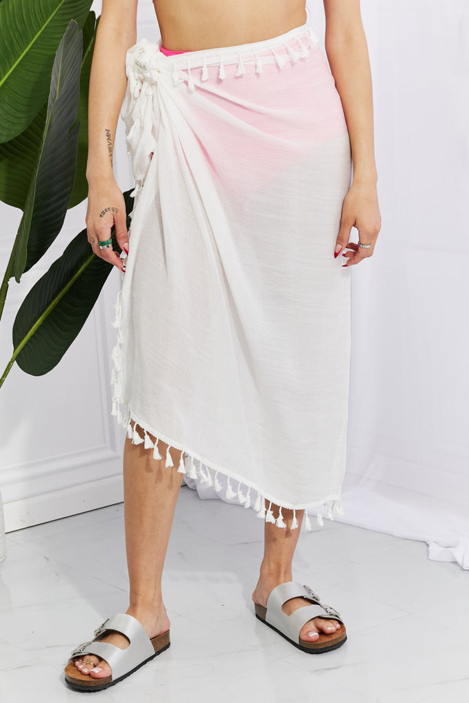 Light Gray Swim Relax and Refresh Tassel Wrap Cover-Up Cover Ups