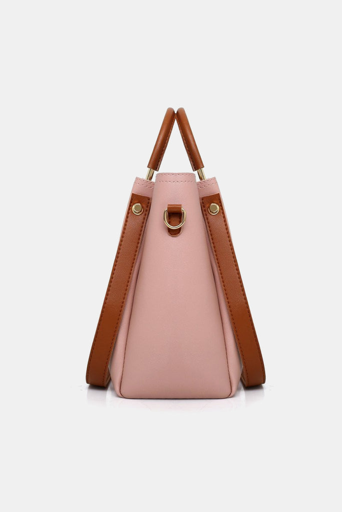 White Smoke Fit Check 4-Piece PU Leather Bag Set Handbags