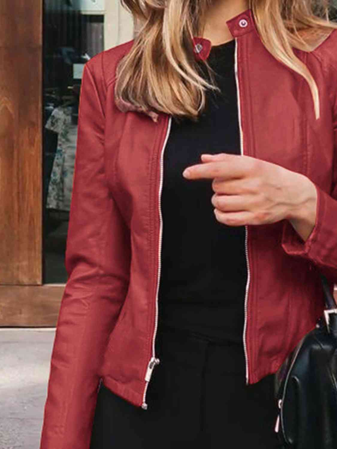 Sienna Mock Neck Zip Up Jacket Holiday