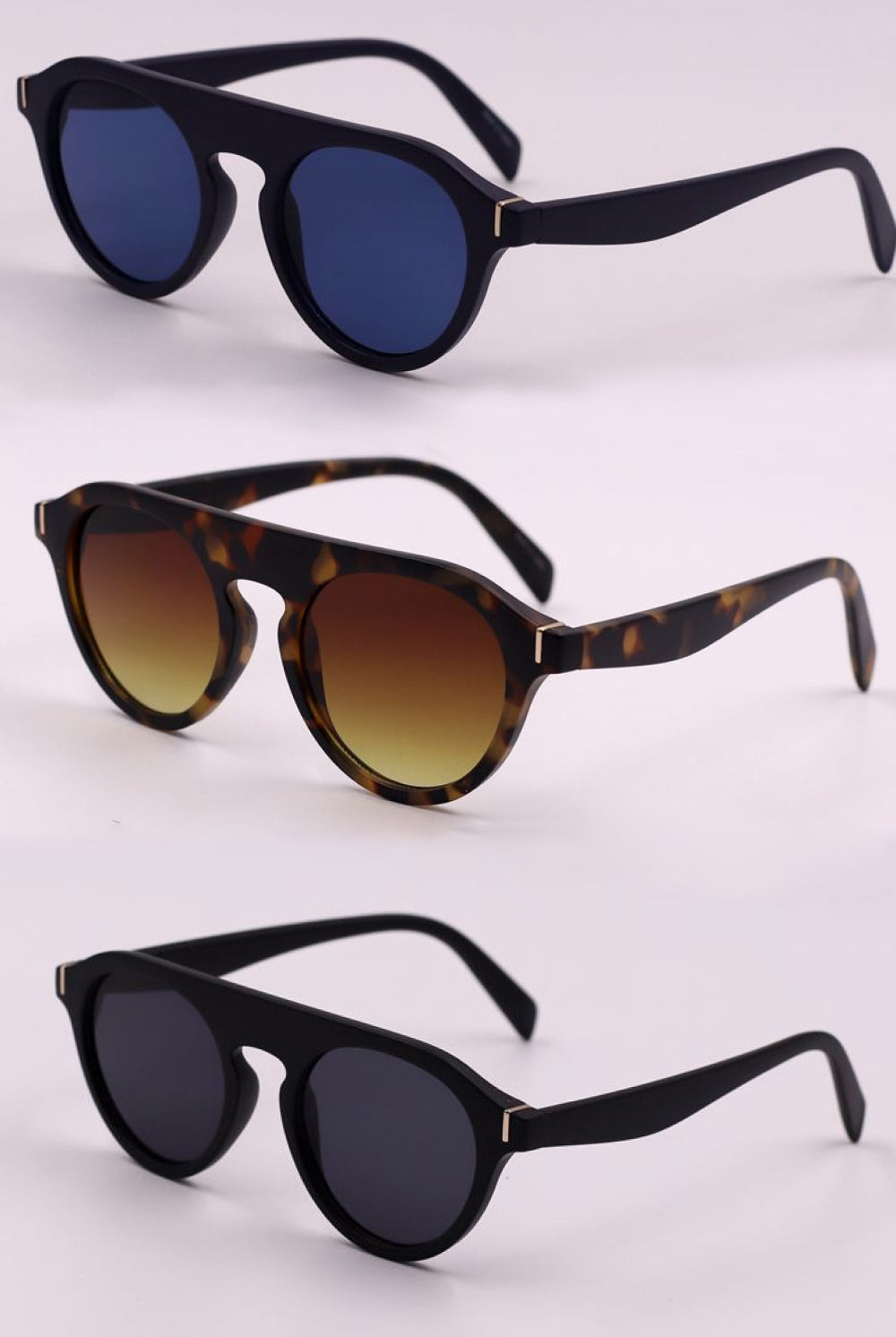 Dark Slate Gray Switch It Up 3-Piece Round Polycarbonate Full Rim Sunglasses Sunglasses