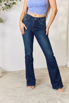 Light Gray Kancan Full Size Slim Bootcut Dark Wash Jeans Denim