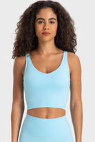 Light Gray Deep V-Neck Crop Sports Bra Clothes