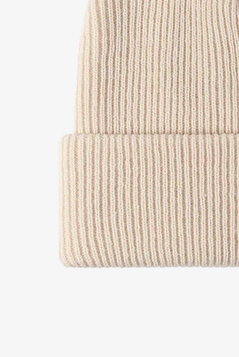 Beige Warm Winter Knit Beanie Winter Accessories