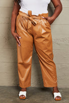 Sienna Powerful You Full Size Faux Leather Paperbag Waist Pants Pants