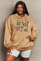 Rosy Brown Simply Love Simply Love Full Size SOMETHING SPECIAL Graphic Hoodie Sweatshirts