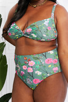 Sienna Marina West Swim Take A Dip Twist High-Rise Bikini in Sage Swimwear