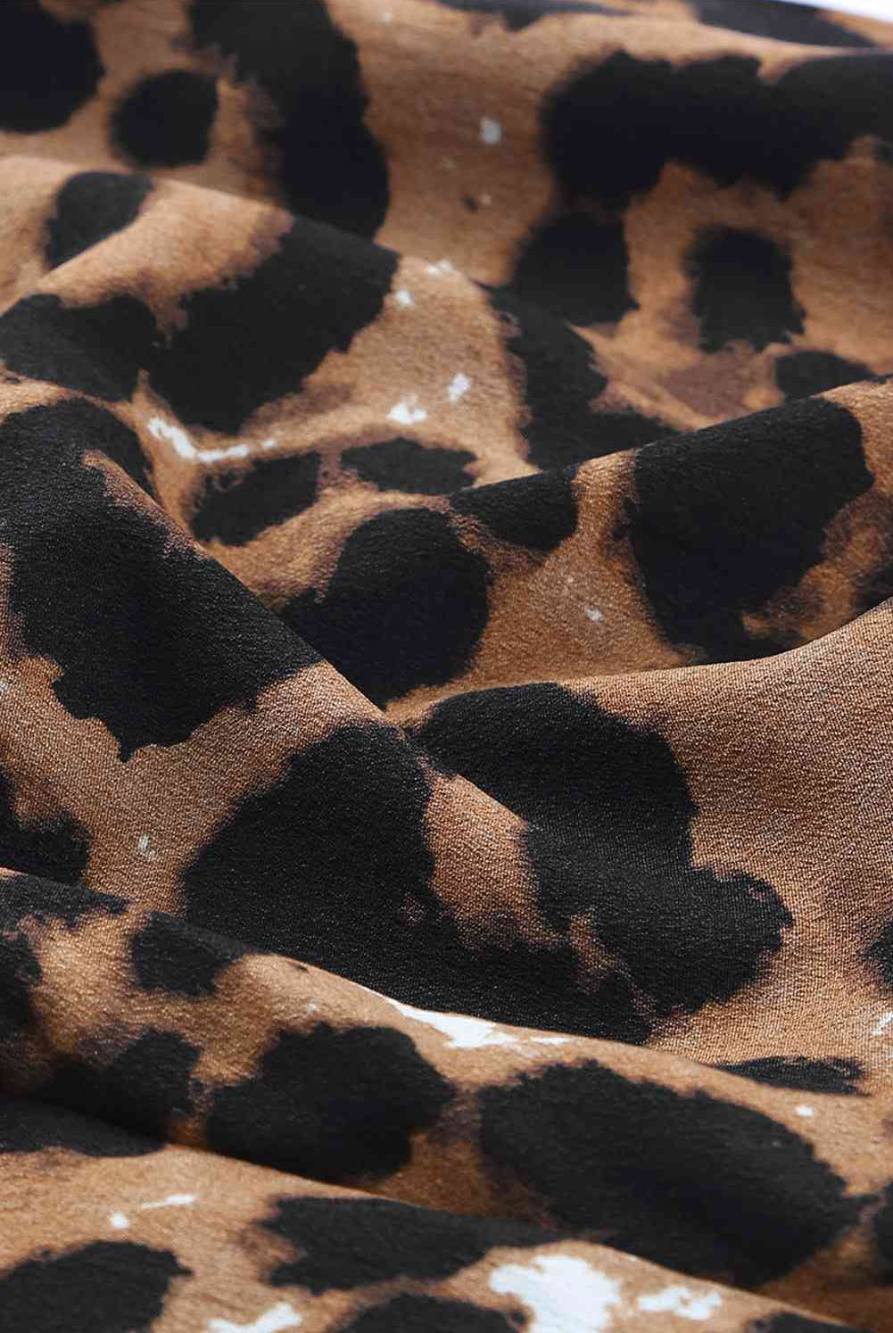 Rosy Brown Leopard Smocked Halter Neck Jumpsuit Trends