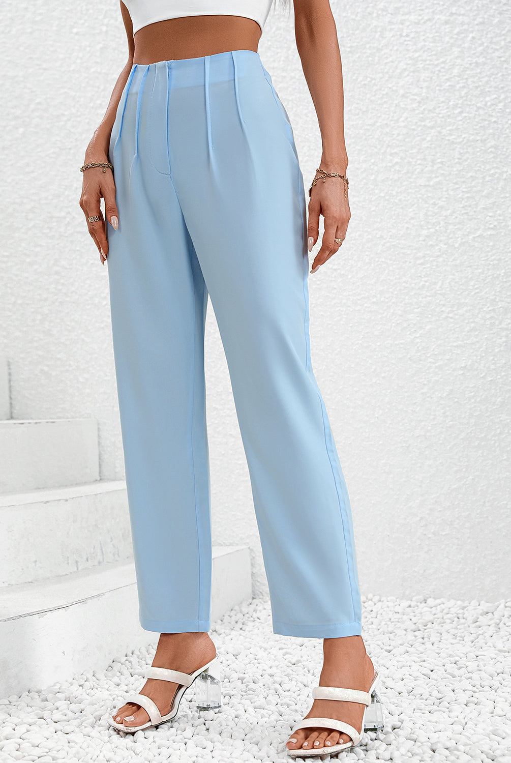 Lavender Ruched Long Pants Clothing