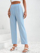 Lavender Ruched Long Pants Clothing
