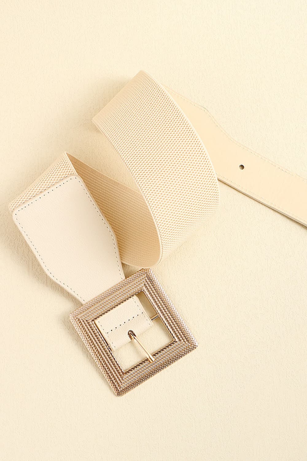 Antique White PU Leather Belt Clothing