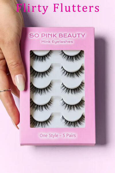 Thistle SO PINK BEAUTY Mink Eyelashes 5 Pairs Valentine's Day