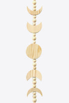 White Smoke Moon Phases Wooden Tassel Wall Hanging Home