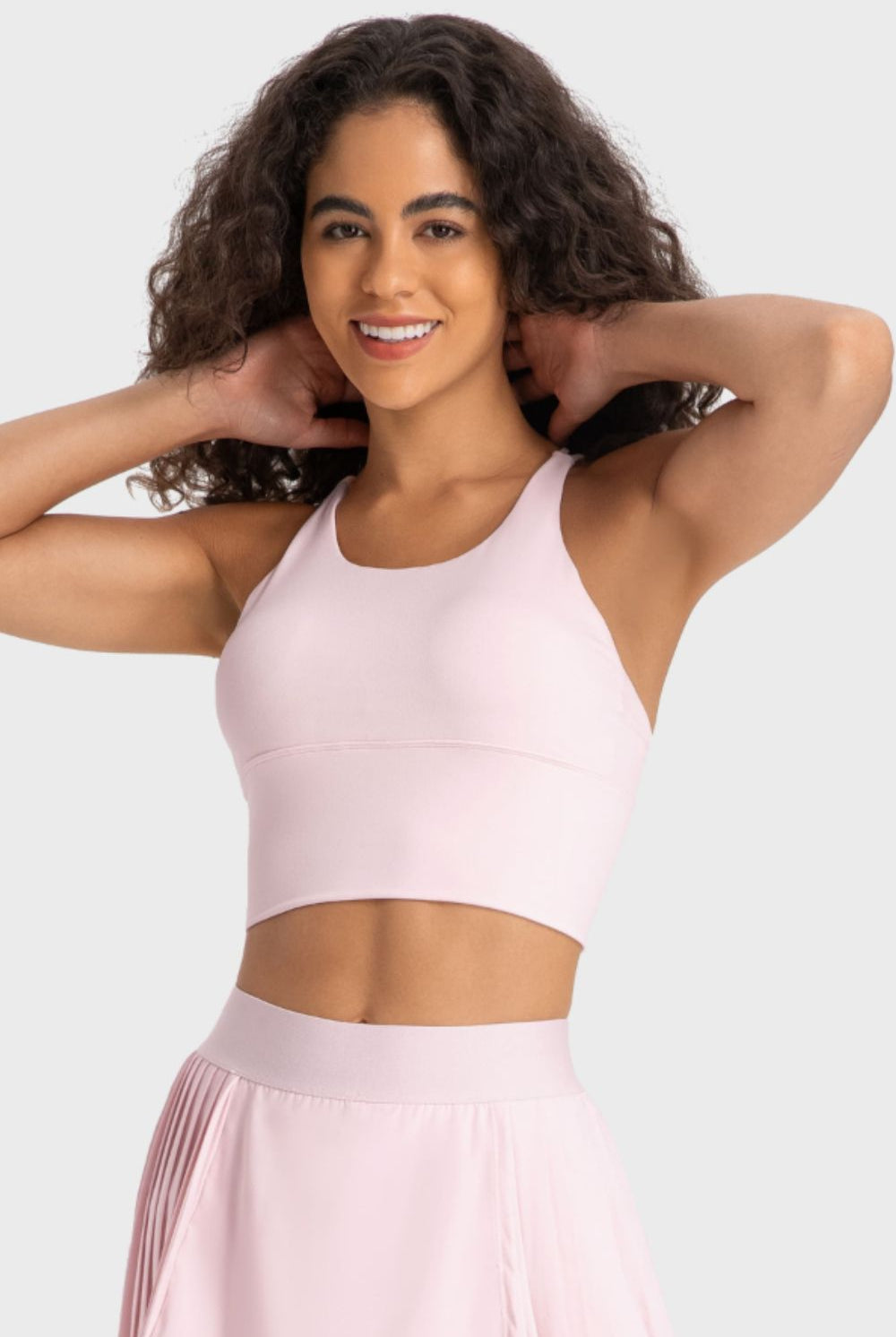 Antique White Sugar and Spice Crisscross Back Ladder Detail Sports Bra activewear