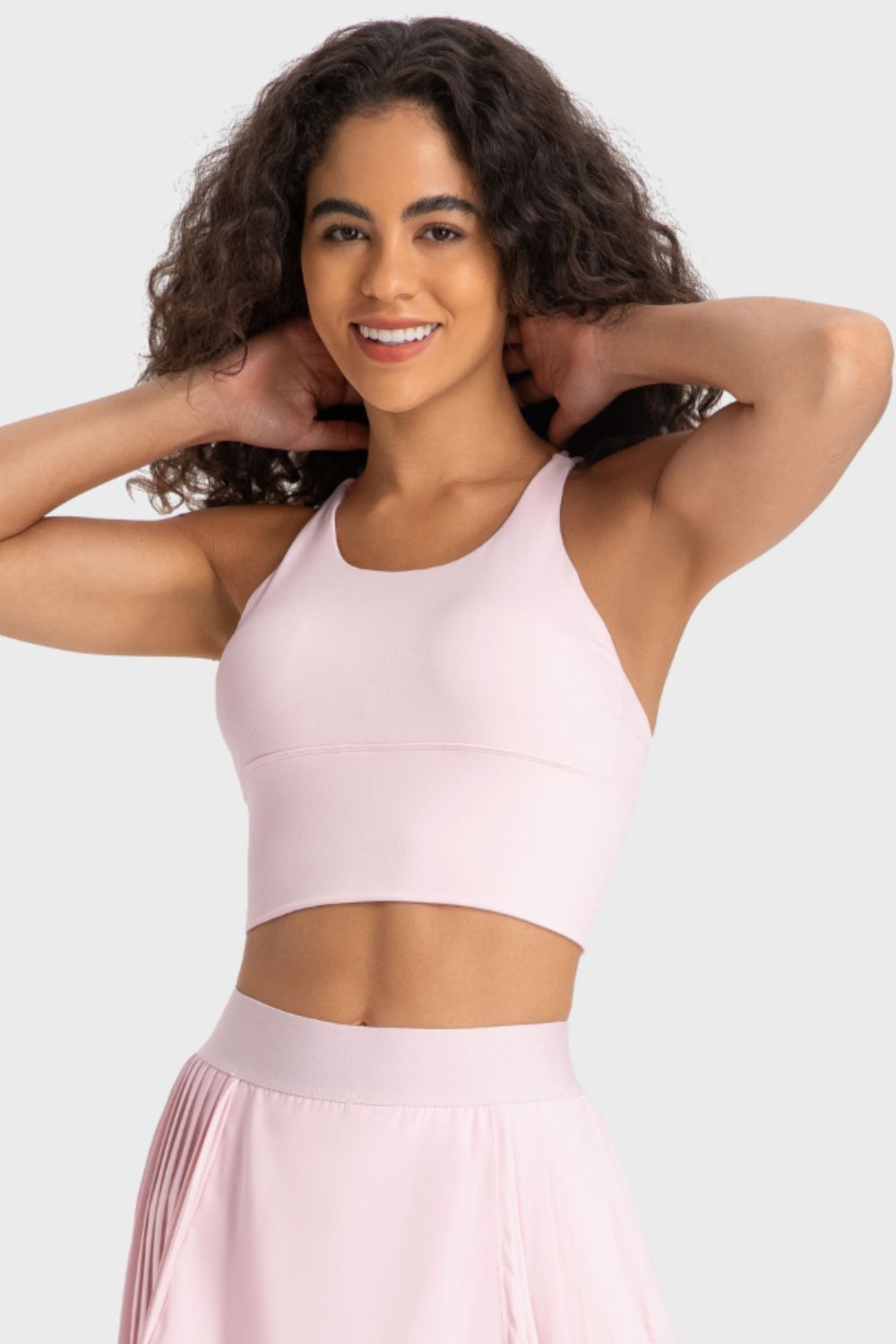 Antique White Sugar and Spice Crisscross Back Ladder Detail Sports Bra activewear