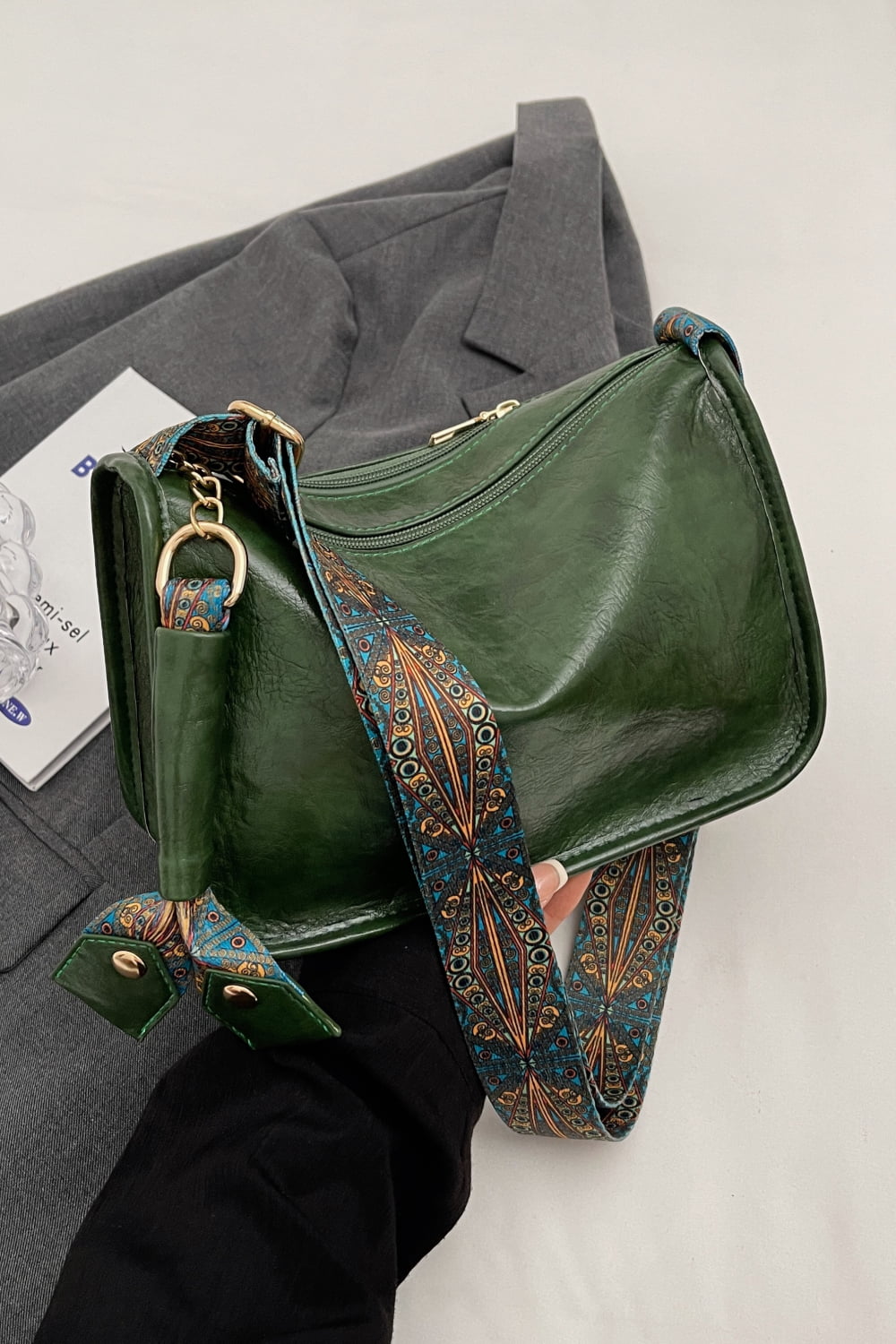 Light Gray Adored PU Leather Shoulder Bag Handbags