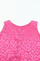 Hot Pink Sweet Days Leopard Round Neck Tank Clothes